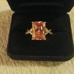 Pink  Topaz 18 k Gold platinum plated